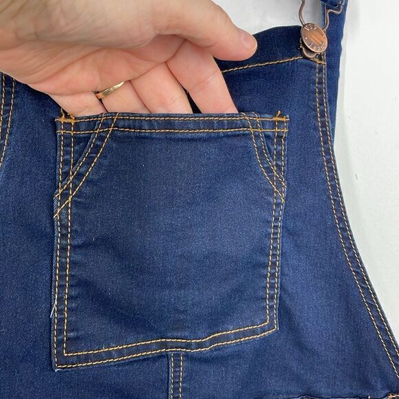 VIP Jeans Juniors Overalls Denim Skinny Long Pant Solid Blue Juniors 7/8 - Picture 7 of 13